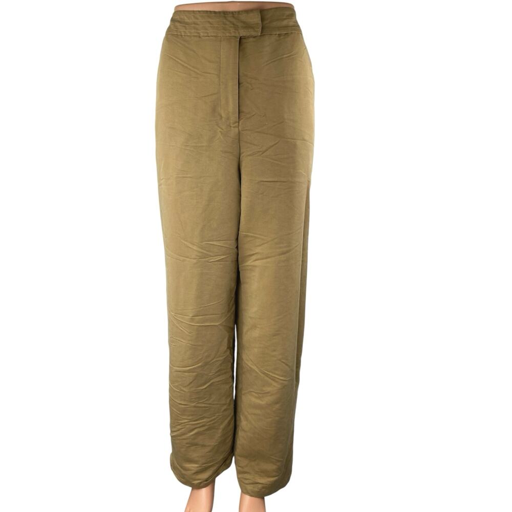 Mossimo Women's Tan Khaki High Waisted Baggy Wide Leg Trousers Pants Size 10